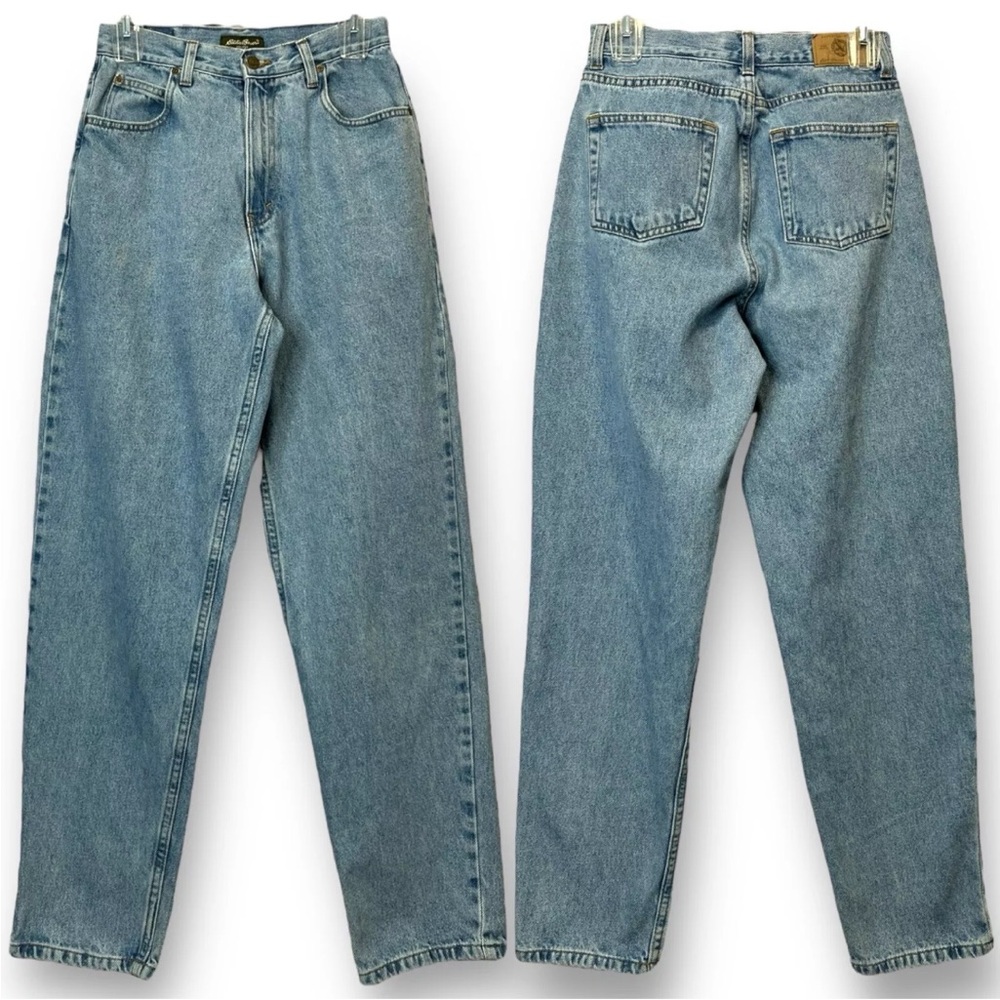 Vtg 90’s Eddie Bauer Womens 8 Mom Jeans High Rise Loose Fit Light Wash Cotton